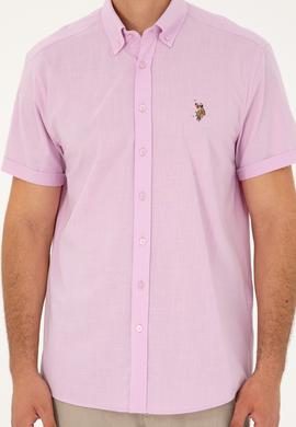 Erkek Pembe Kısa Kollu Gömlek - 50282582078