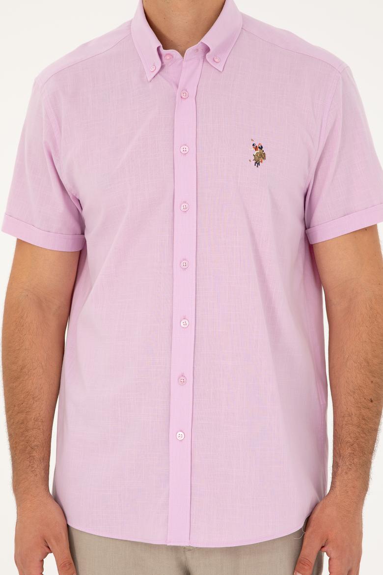 Erkek Pembe Kısa Kollu Gömlek - 50282582078