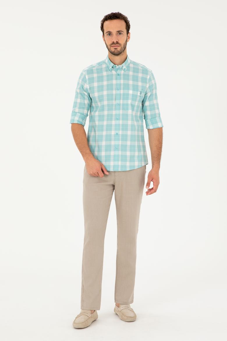 Erkek Mint Uzun Kollu Gömlek - 50282893023