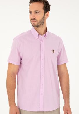 Erkek Pembe Kısa Kollu Gömlek - 50282582078