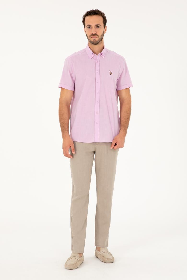 Erkek Pembe Kısa Kollu Gömlek - 50282582078