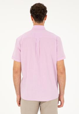 Erkek Pembe Kısa Kollu Gömlek - 50282582078