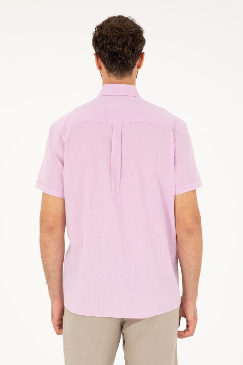 Erkek Pembe Kısa Kollu Gömlek - 50282582078