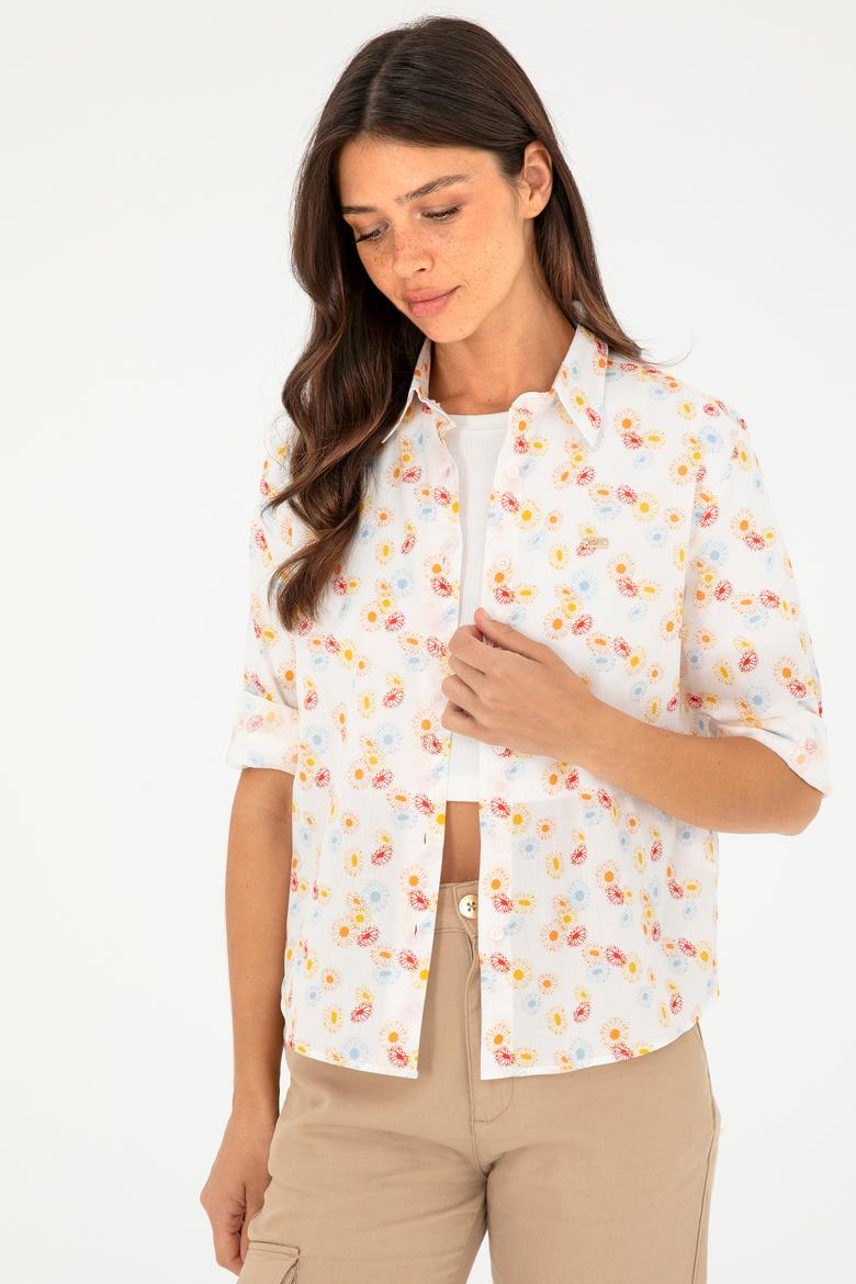 Kadın Kiremit Uzun Kollu Gömlek - 50280965011