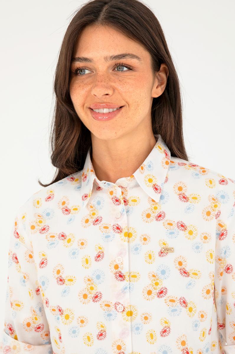 Kadın Kiremit Uzun Kollu Gömlek