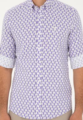 Erkek Lila Uzun Kollu Gömlek - 50283689008