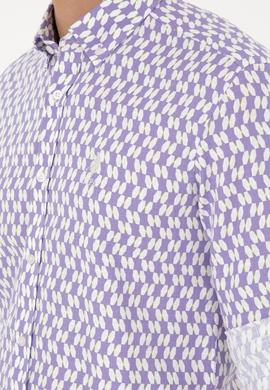 Erkek Lila Uzun Kollu Gömlek - 50283689008