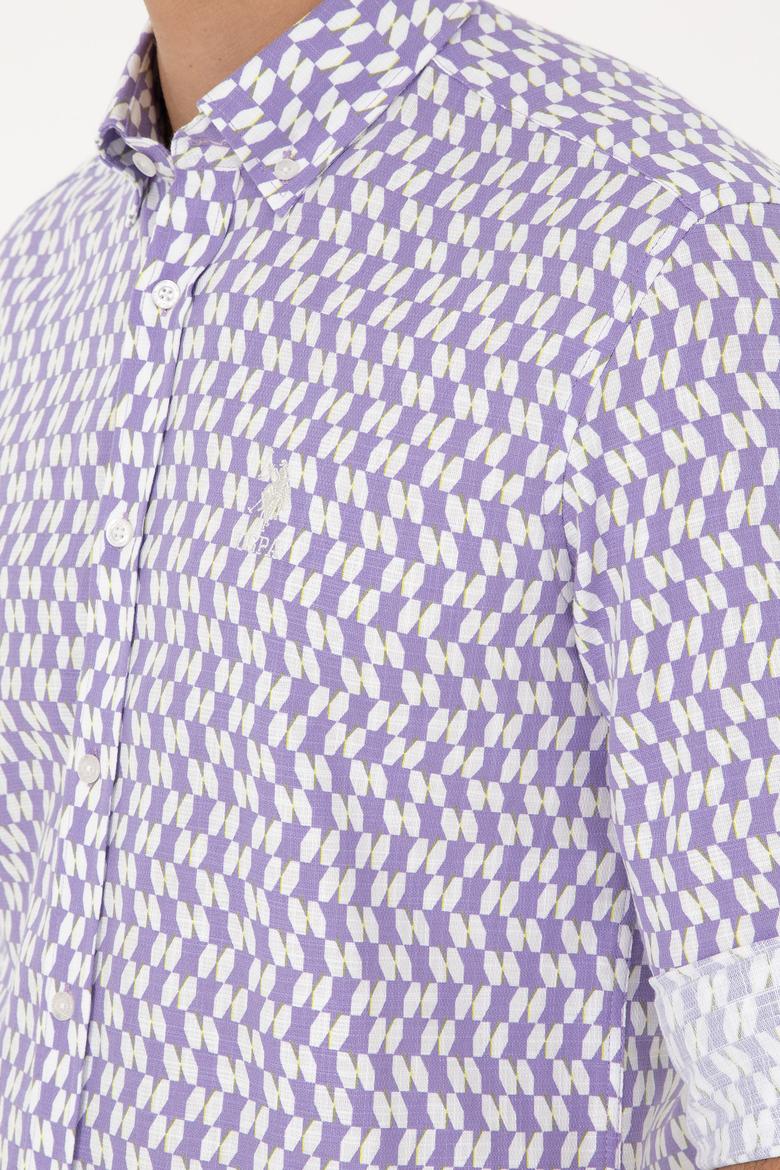 Erkek Lila Uzun Kollu Gömlek - 50283689008