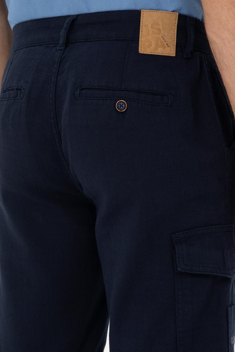 Erkek Lacivert Dokuma Şort - 50283941048