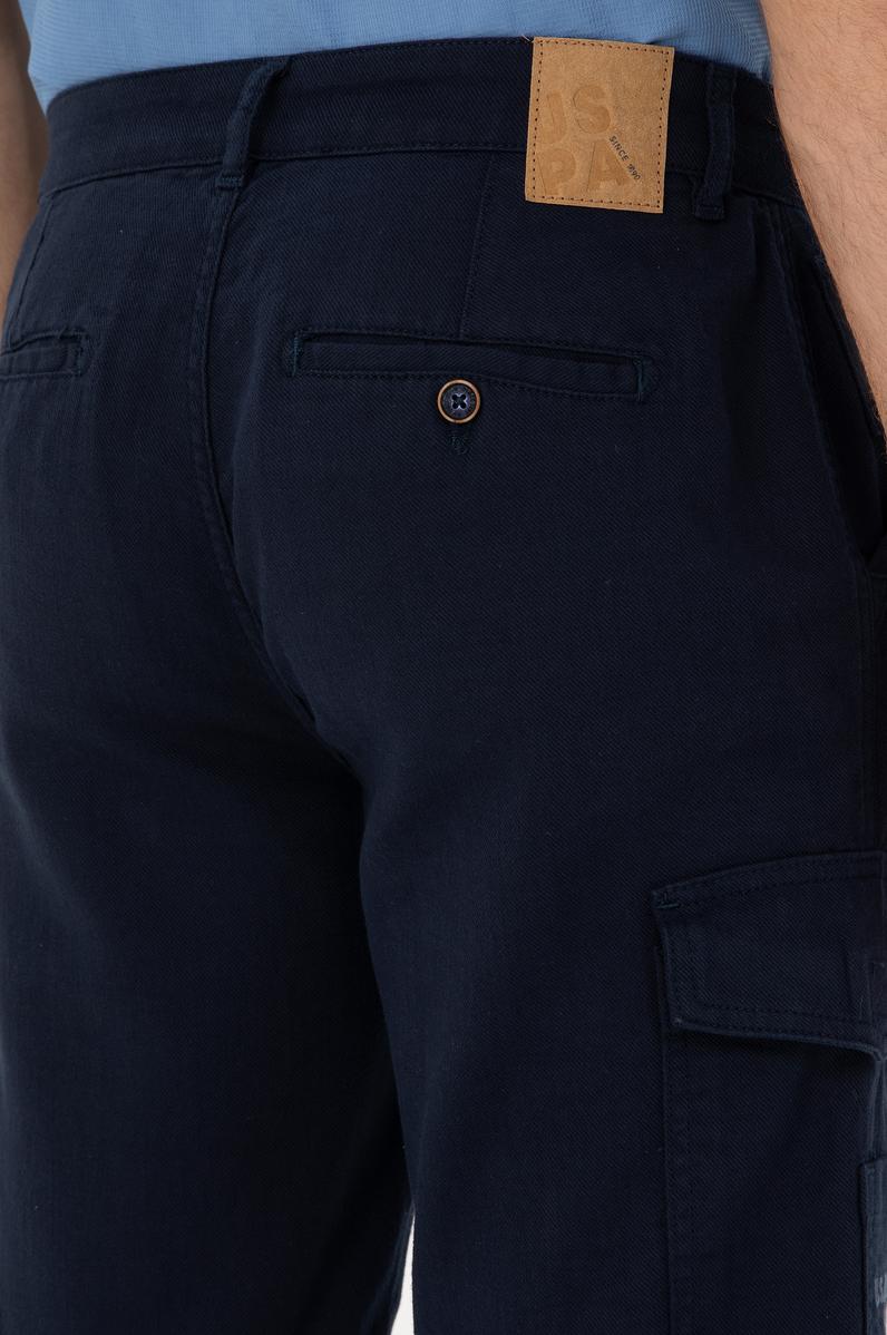 Erkek Lacivert Dokuma Şort