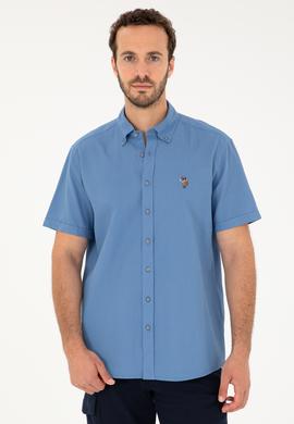 Erkek Saks Kısa Kollu Gömlek - 50283819008