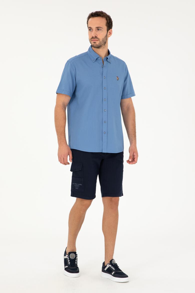 Erkek Saks Kısa Kollu Gömlek - 50283819008