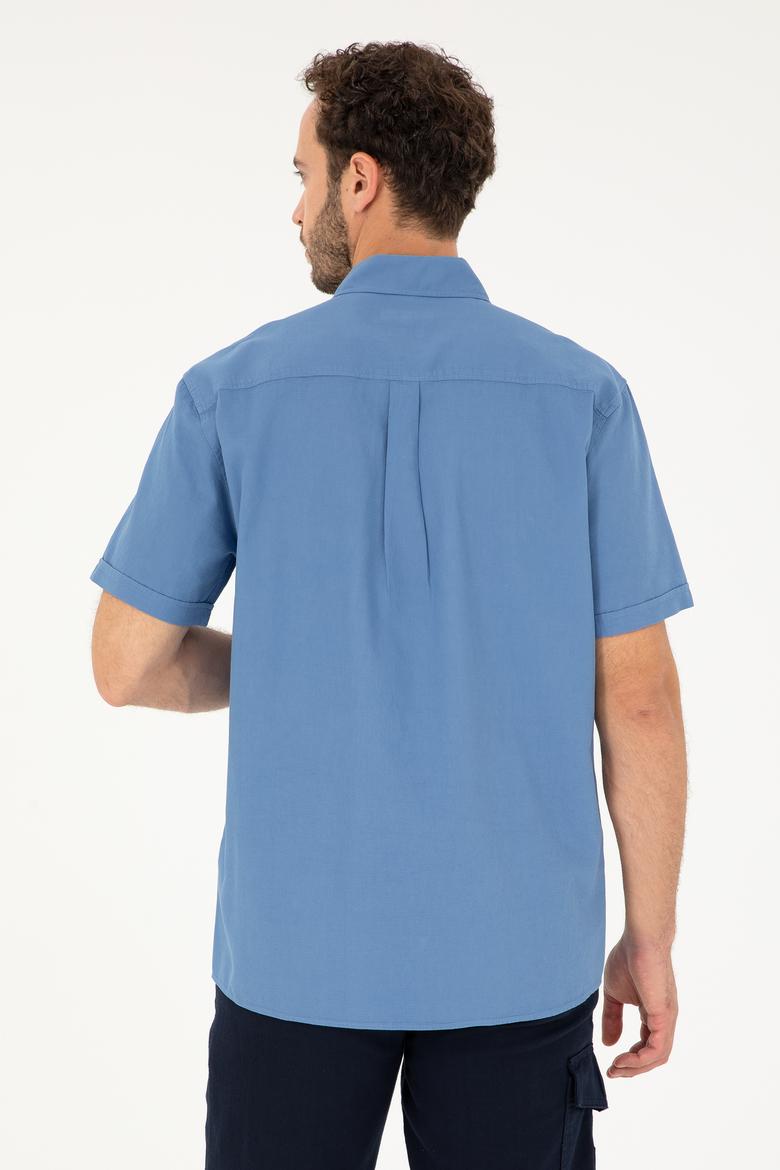 Erkek Saks Kısa Kollu Gömlek - 50283819008