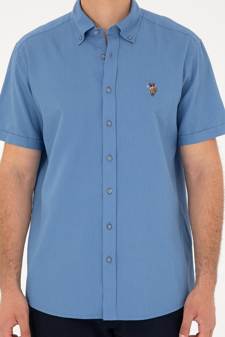 Erkek Saks Kısa Kollu Gömlek - 50283819008