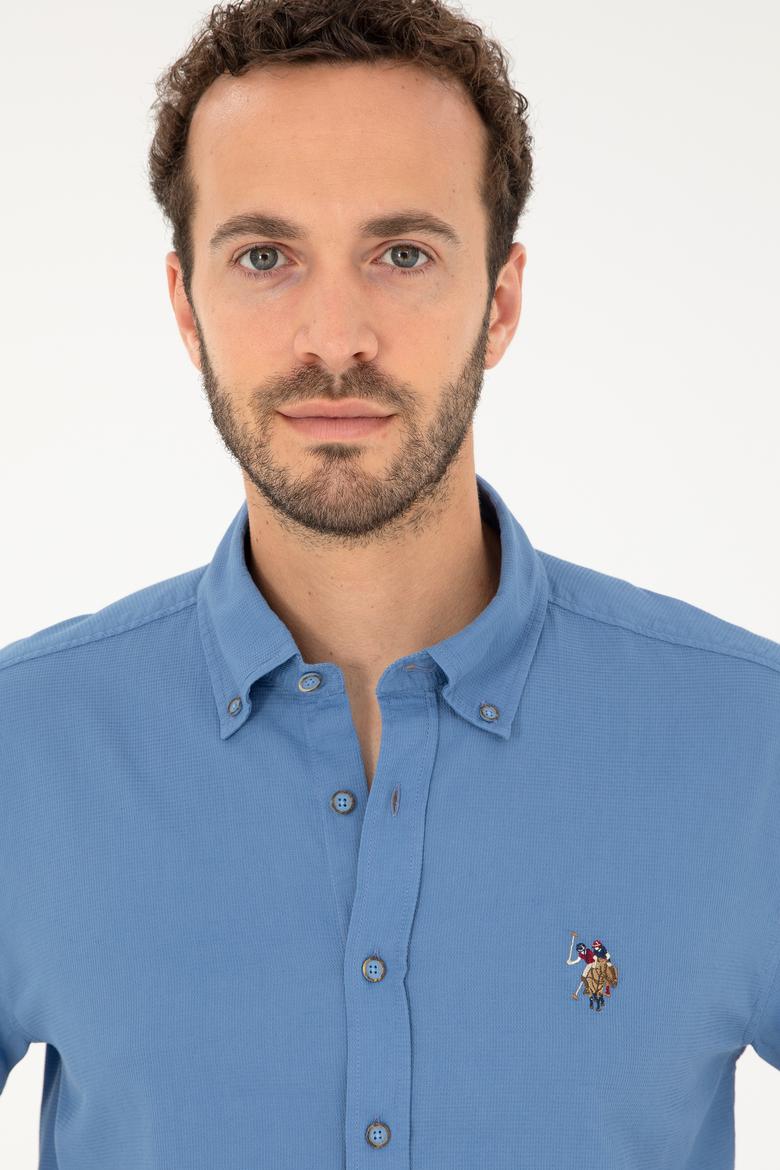 Erkek Saks Kısa Kollu Gömlek - 50283819008