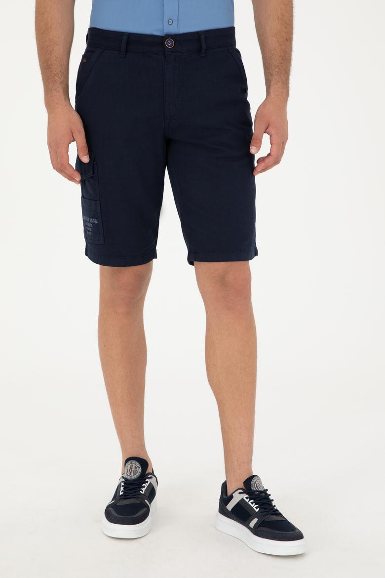 Erkek Lacivert Dokuma Şort - 50283941048