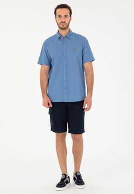 Erkek Lacivert Dokuma Şort - 50283941048