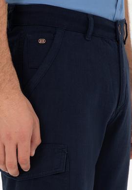 Erkek Lacivert Dokuma Şort - 50283941048