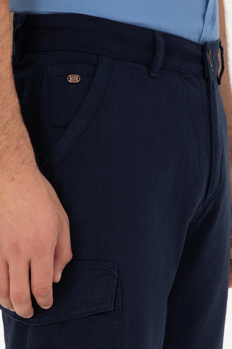 Erkek Lacivert Dokuma Şort - 50283941048