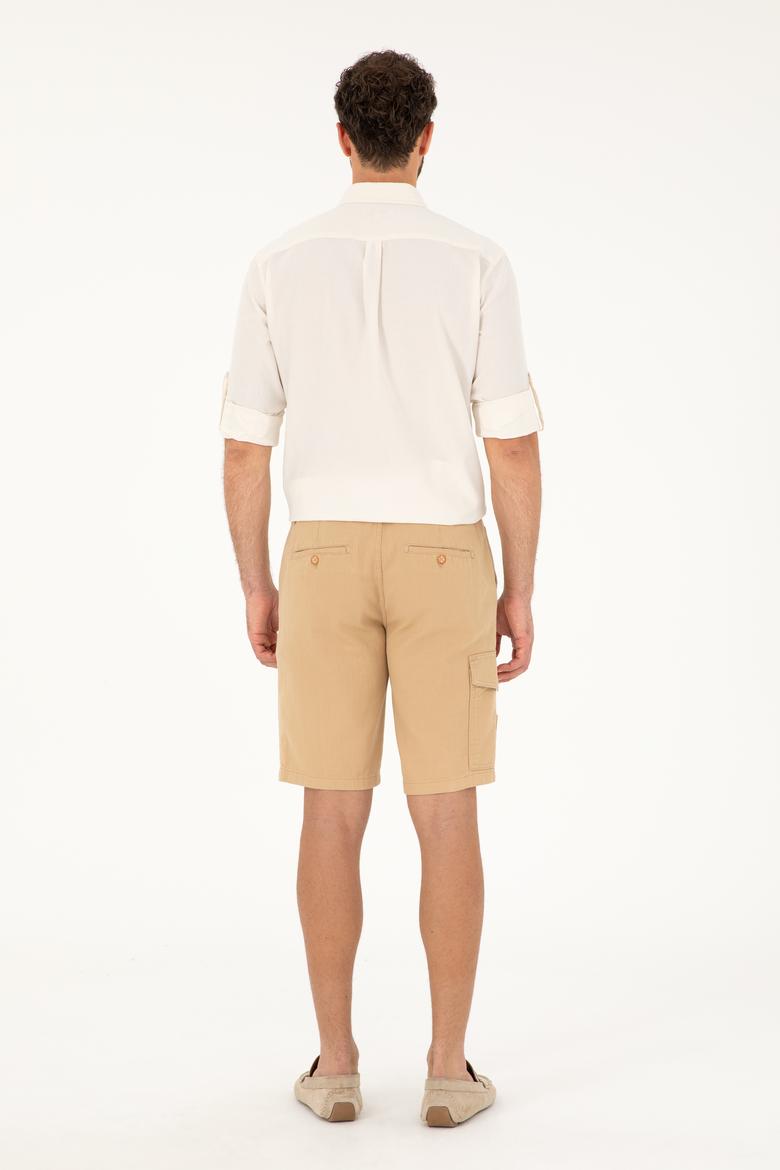 Erkek Camel Dokuma Şort - 50283941031