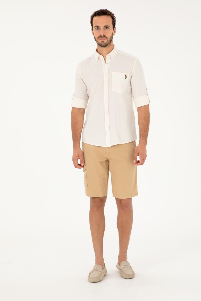 Erkek Camel Dokuma Şort - 50283941031