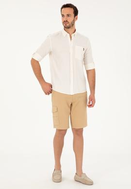 Erkek Camel Dokuma Şort - 50283941031