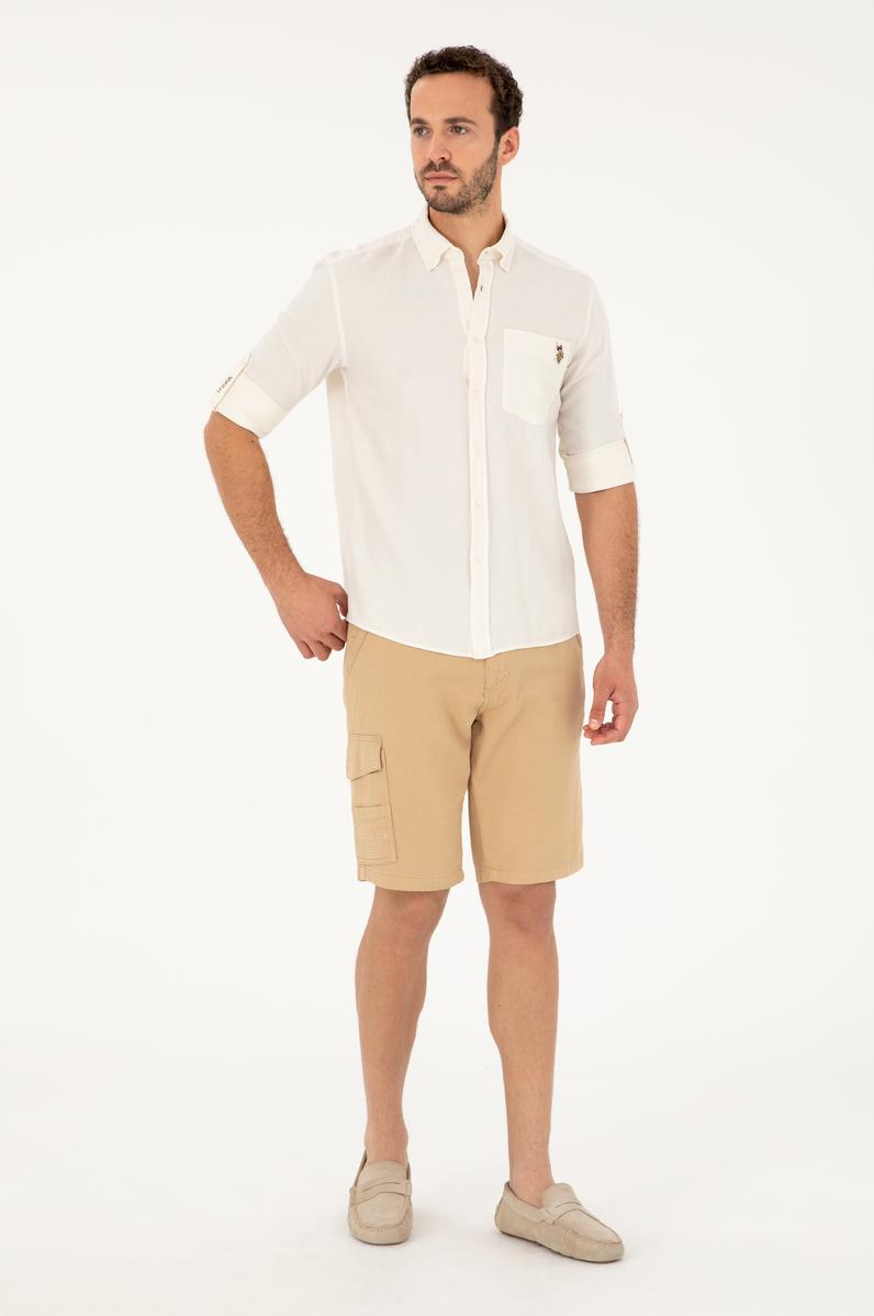 Erkek Camel Dokuma Şort