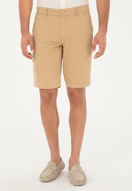 Erkek Camel Dokuma Şort - 50283941031