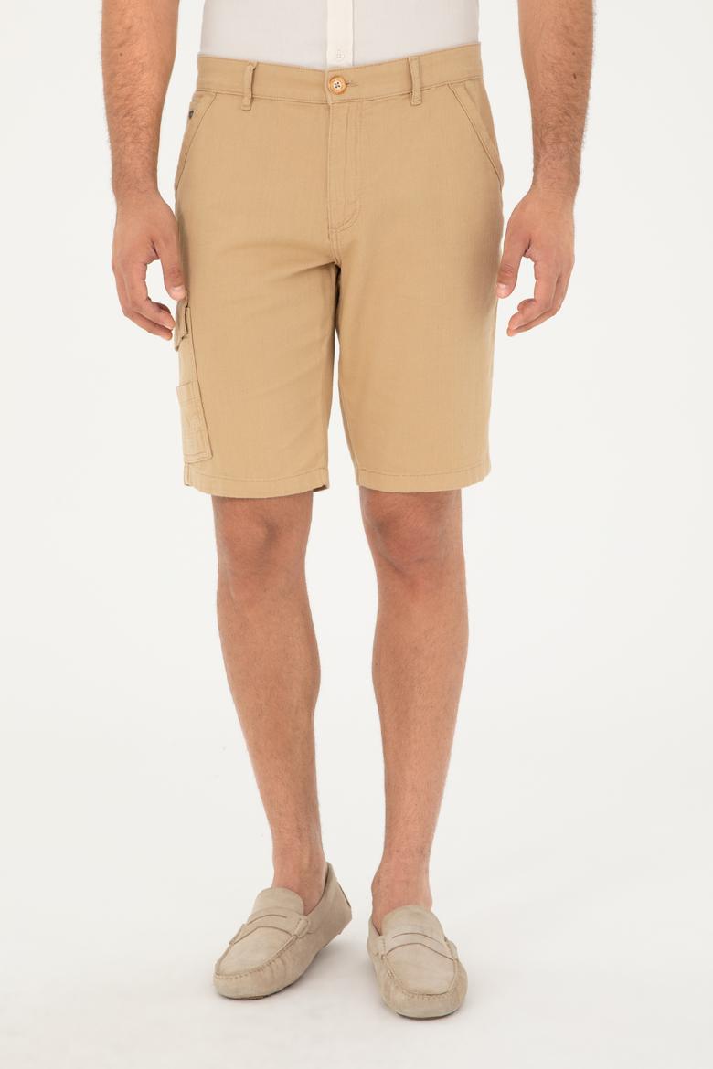 Erkek Camel Dokuma Şort - 50283941031