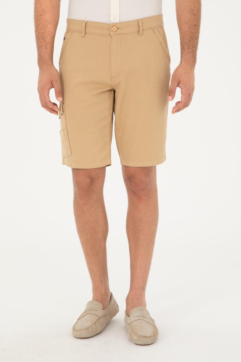 Erkek Camel Dokuma Şort