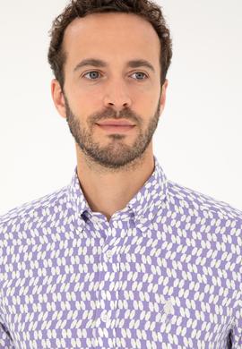 Erkek Lila Uzun Kollu Gömlek - 50283689008