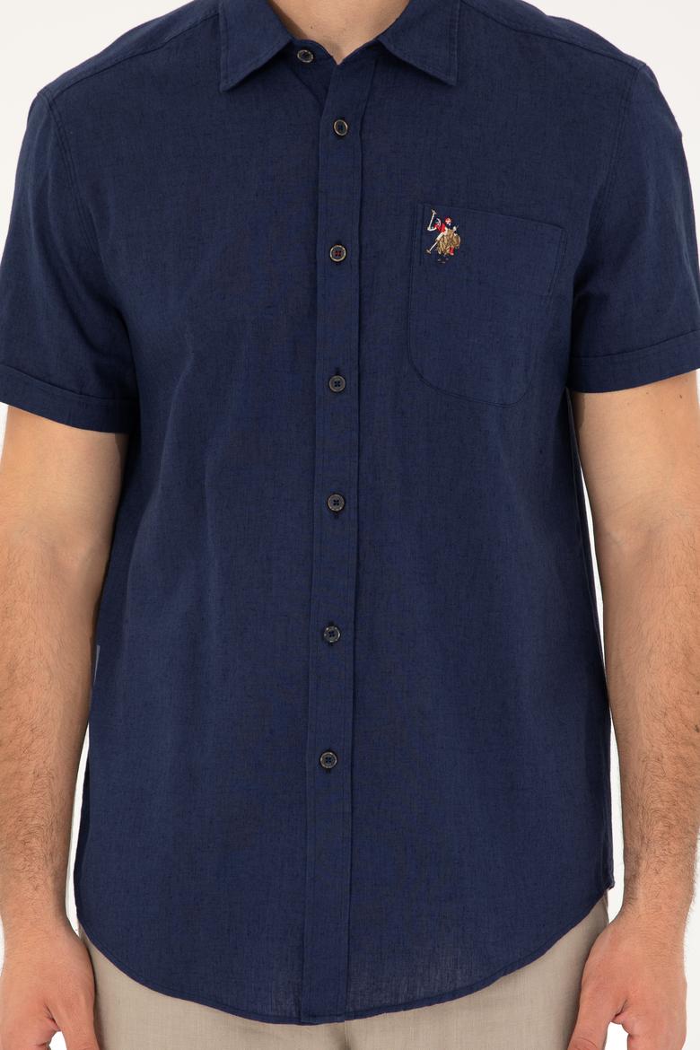 Erkek Lacivert Kısa Kollu Gömlek - 50284296025