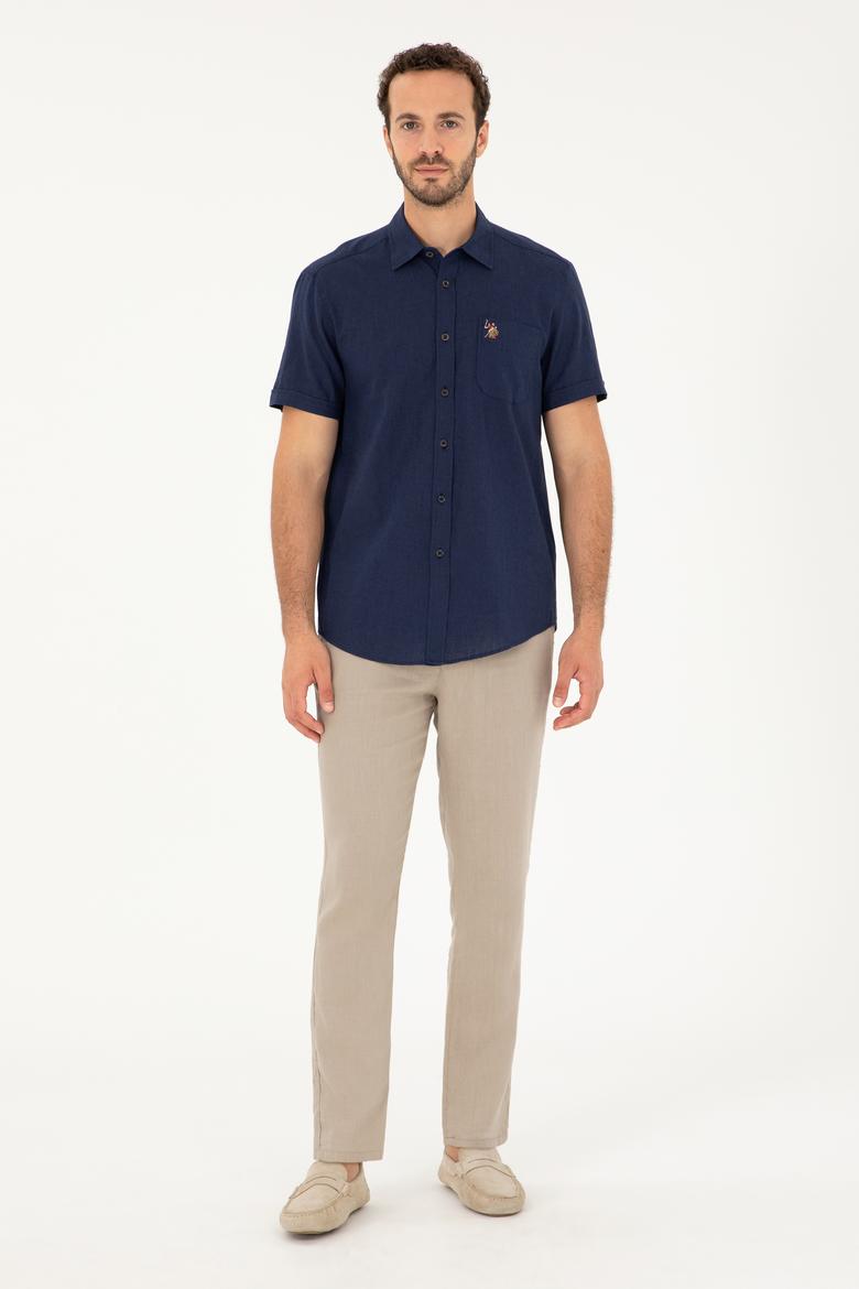 Erkek Lacivert Kısa Kollu Gömlek - 50284296025