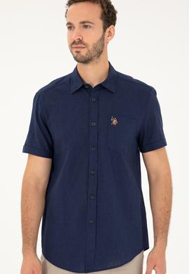 Erkek Lacivert Kısa Kollu Gömlek - 50284296025