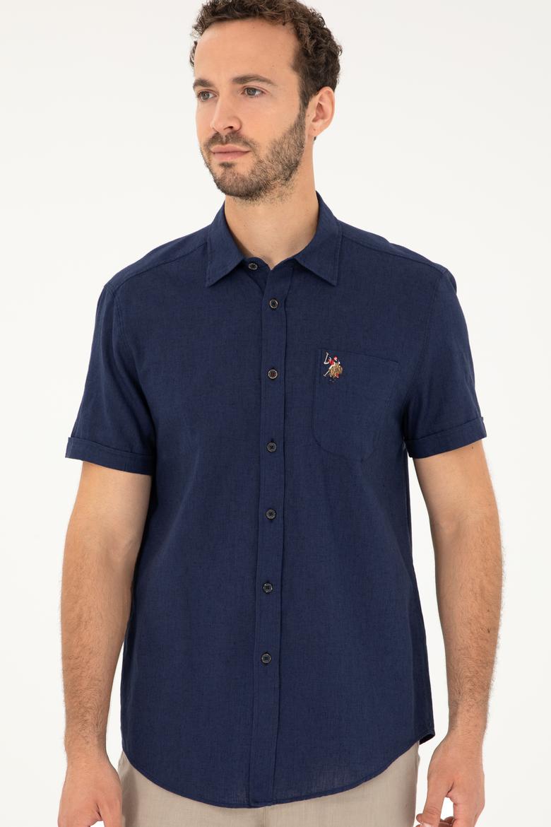 Erkek Lacivert Kısa Kollu Gömlek - 50284296025