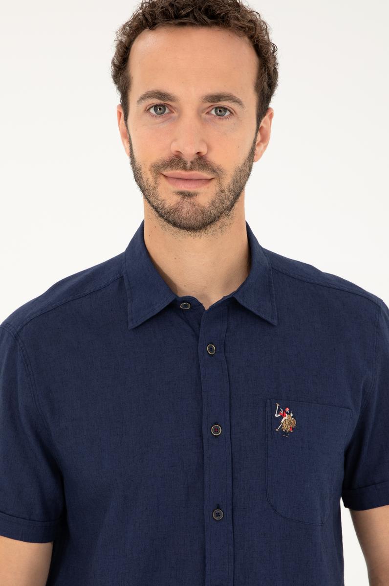 Erkek Lacivert Kısa Kollu Gömlek