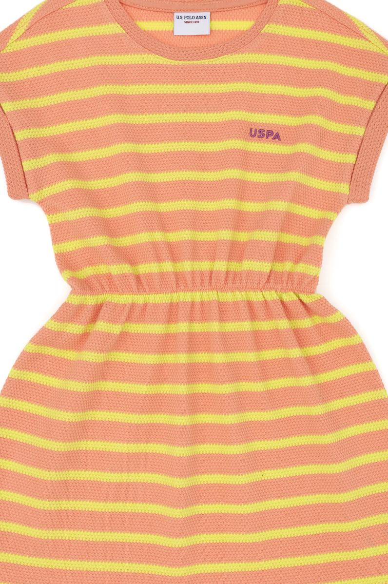 Kız Çocuk Somon Kolsuz Örme Elbise