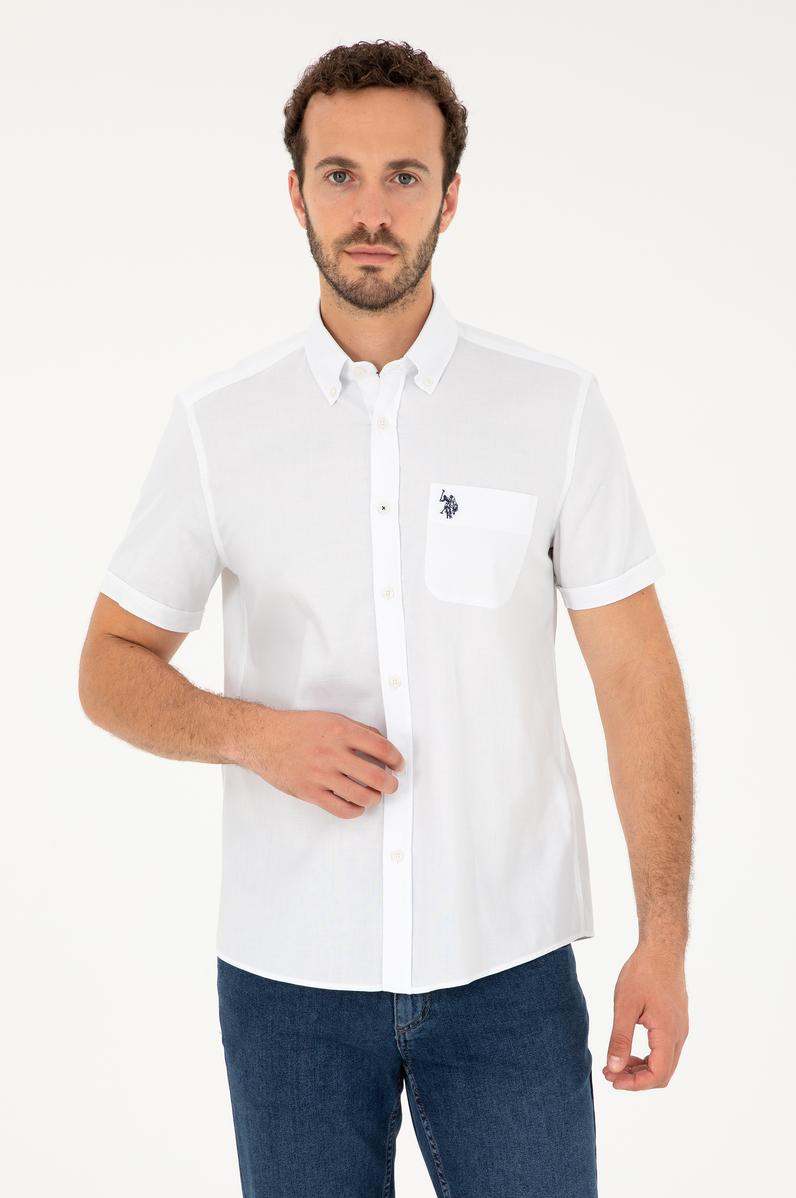 Erkek Beyaz Kısa Kollu Gömlek