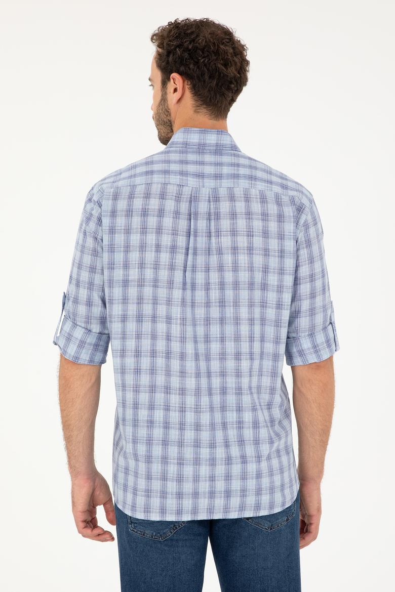 Erkek Lacivert Uzun Kollu Gömlek - 50282806004