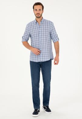 Erkek Lacivert Uzun Kollu Gömlek - 50282806004