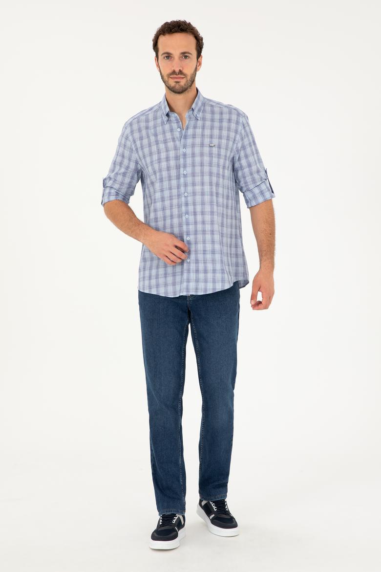 Erkek Lacivert Uzun Kollu Gömlek - 50282806004