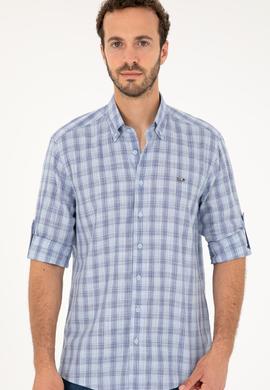 Erkek Lacivert Uzun Kollu Gömlek - 50282806004