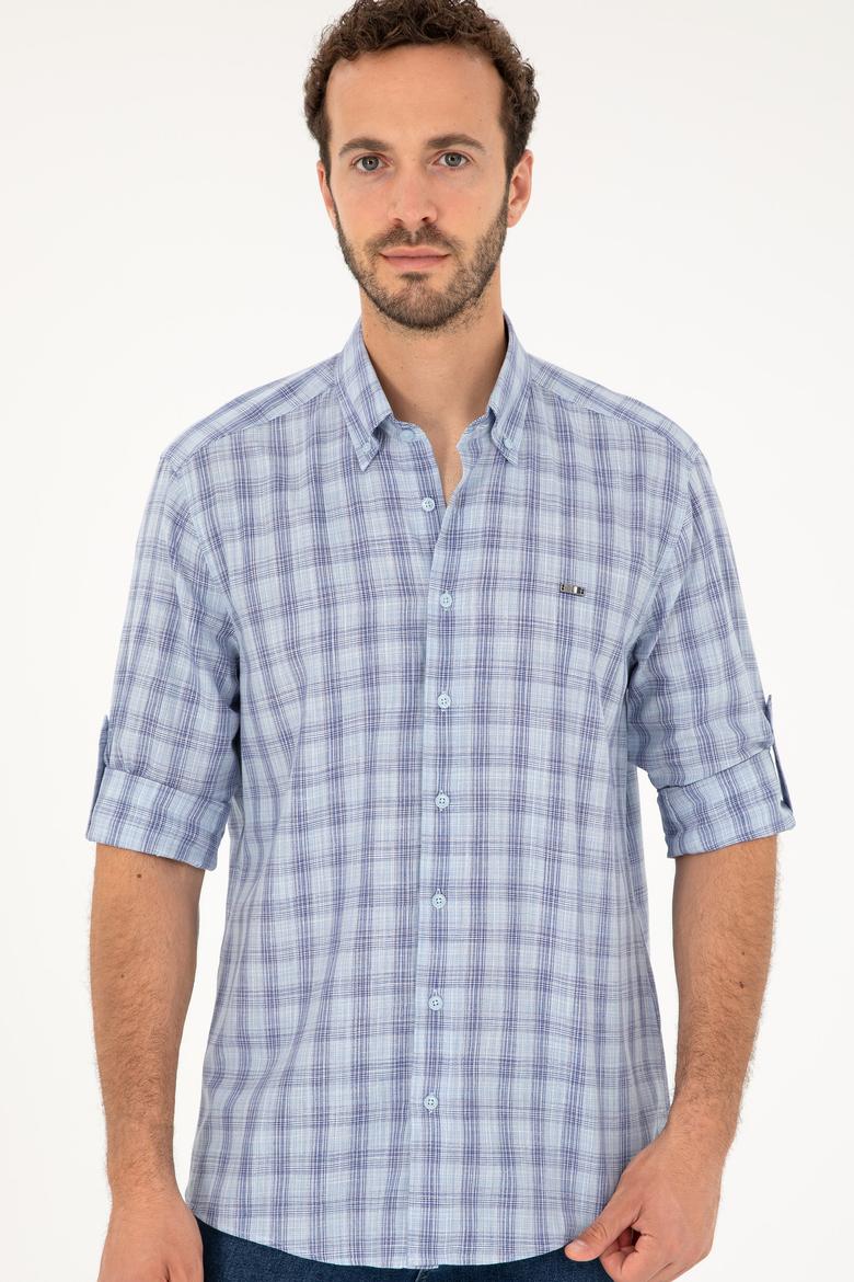 Erkek Lacivert Uzun Kollu Gömlek - 50282806004