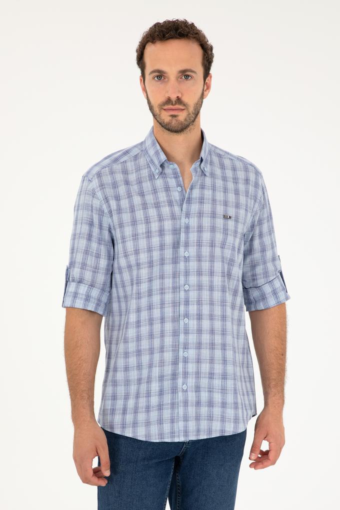 Erkek Lacivert Uzun Kollu Gömlek