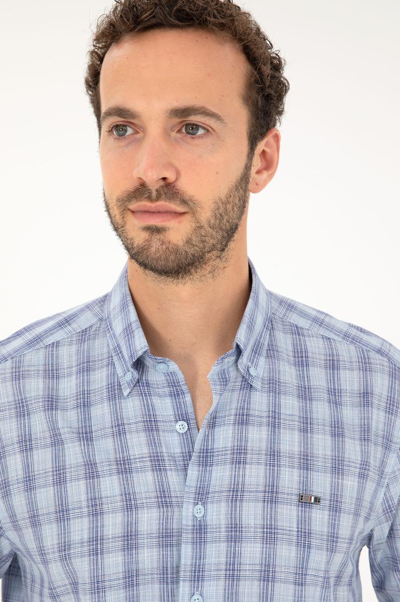 Erkek Lacivert Uzun Kollu Gömlek