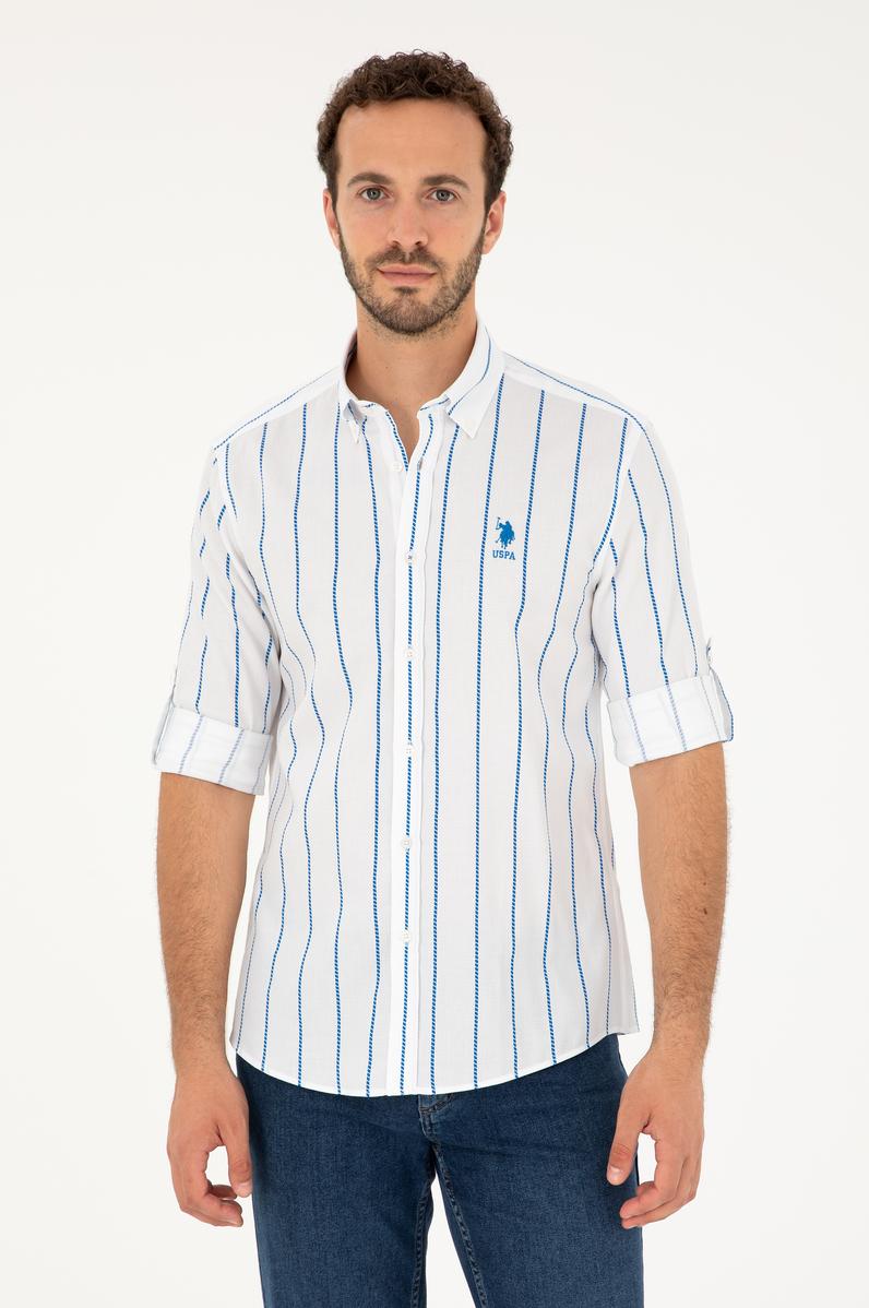 Erkek Saks Uzun Kollu Gömlek