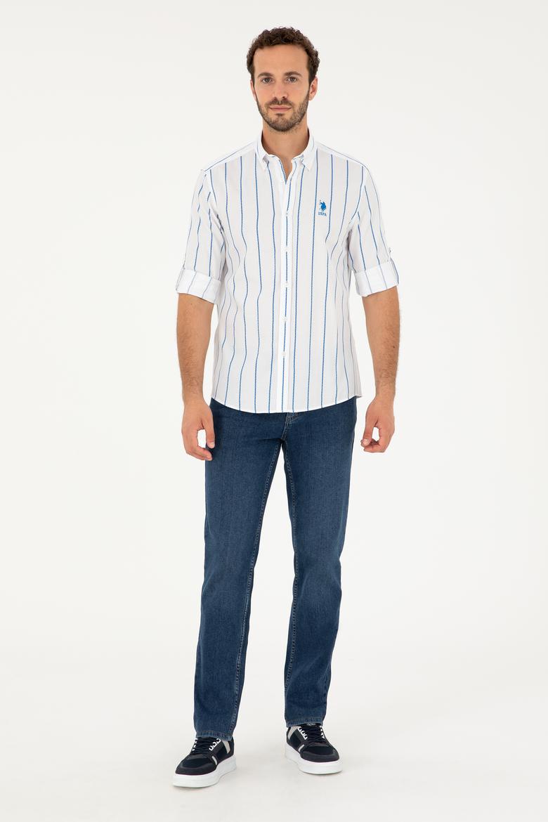 Erkek Saks Uzun Kollu Gömlek - 50282881014