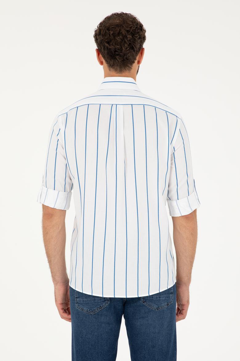 Erkek Saks Uzun Kollu Gömlek - 50282881014