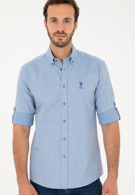 Erkek Saks Uzun Kollu Gömlek - 50283726025