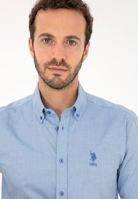 Erkek Saks Uzun Kollu Gömlek - 50283726025